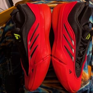 Red and Black Athletic Shoes